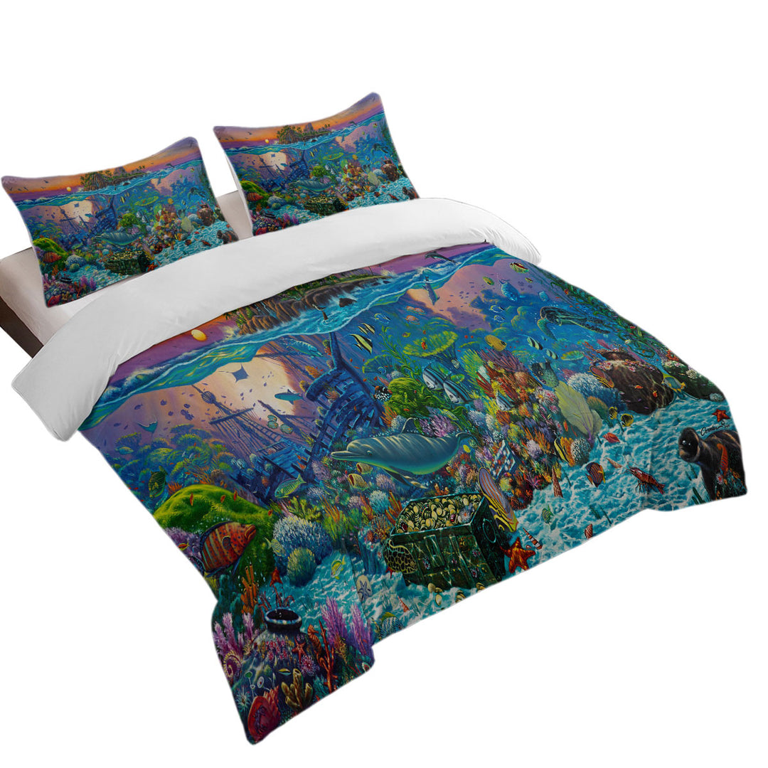 Ocean Underwater Kingdom Coral Reef Island Duvet Covers