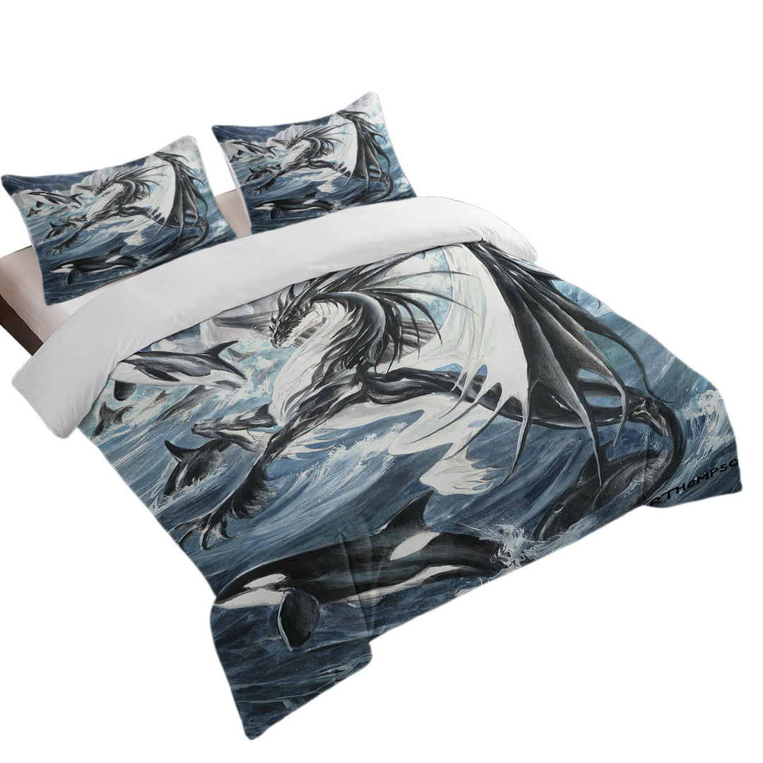 Oceanus the Orca Killer Whale Dragon King Size Duvet Cover