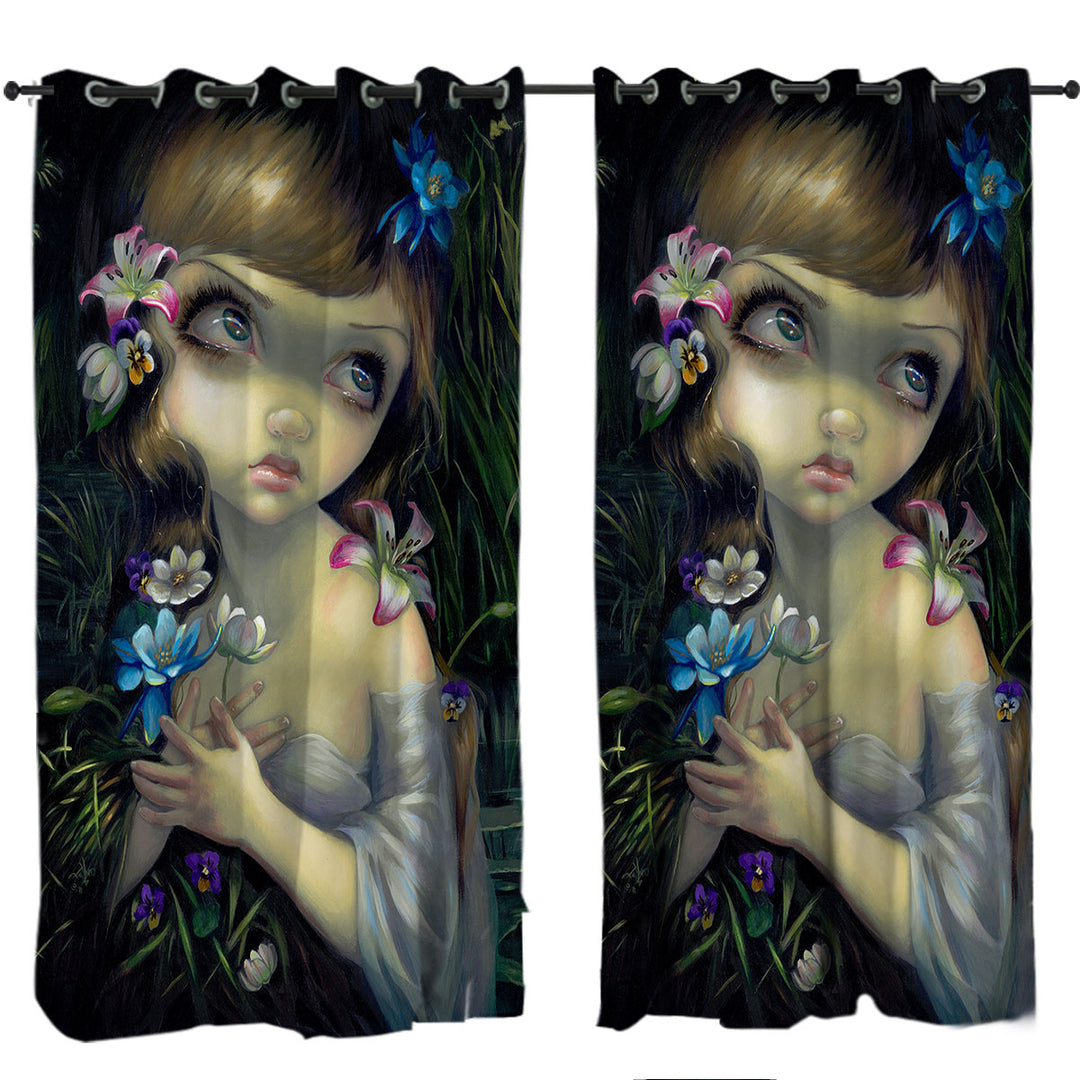 Ophelia Beautiful Girl in the Water Lilies Pond Curtain