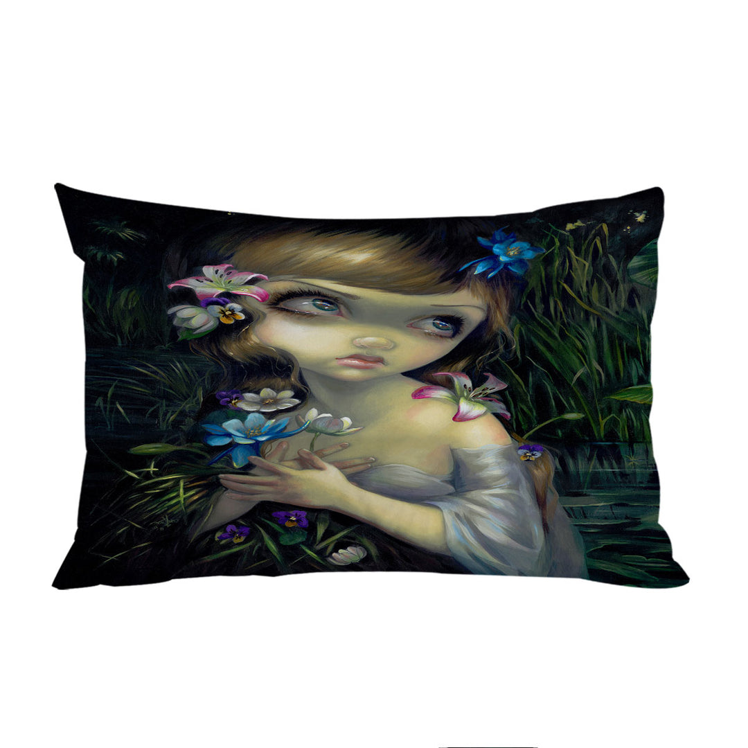 Ophelia Beautiful Girl in the Water Lilies Pond Pillow Cases