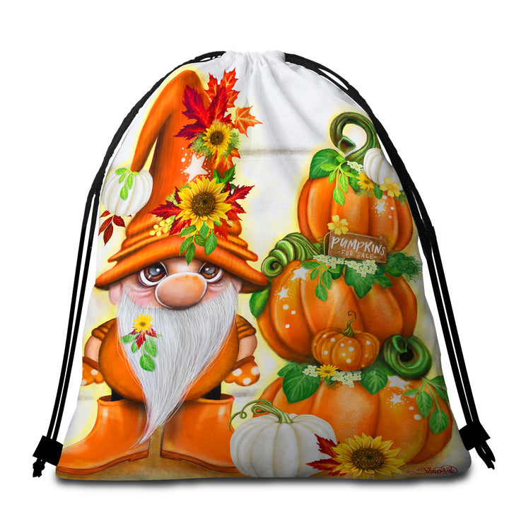 Orange Beach Towel Pack Autumn Pumpkins for Sale Lil Gnome