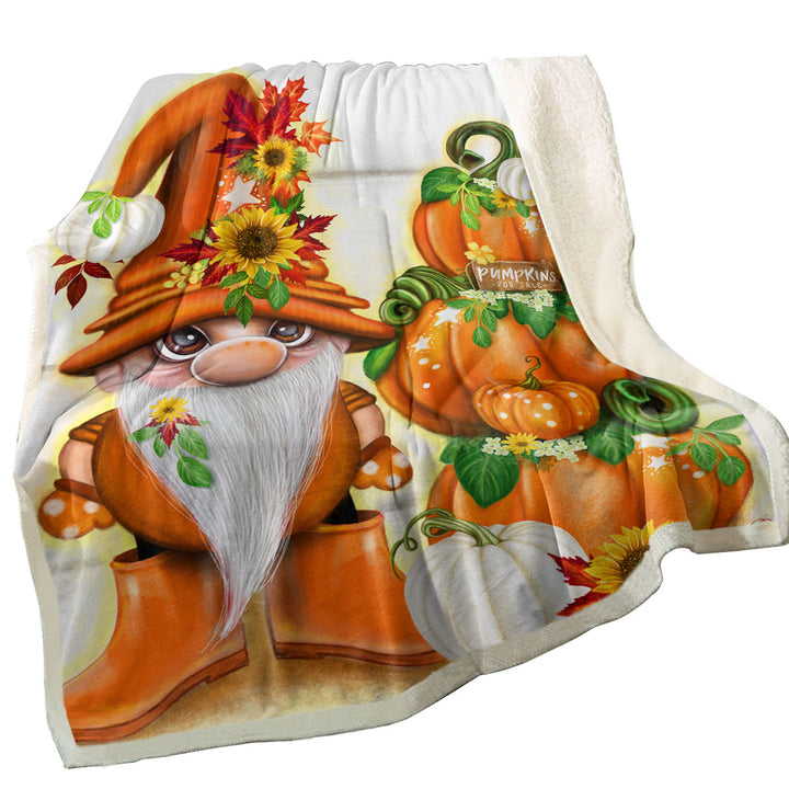 Orange Decorative Blankets Autumn Pumpkins for Sale Lil Gnome