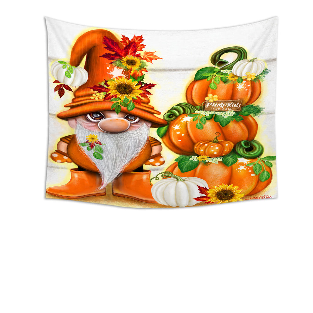 Orange Tapestry Wall Decor Autumn Pumpkins for Sale Lil Gnome