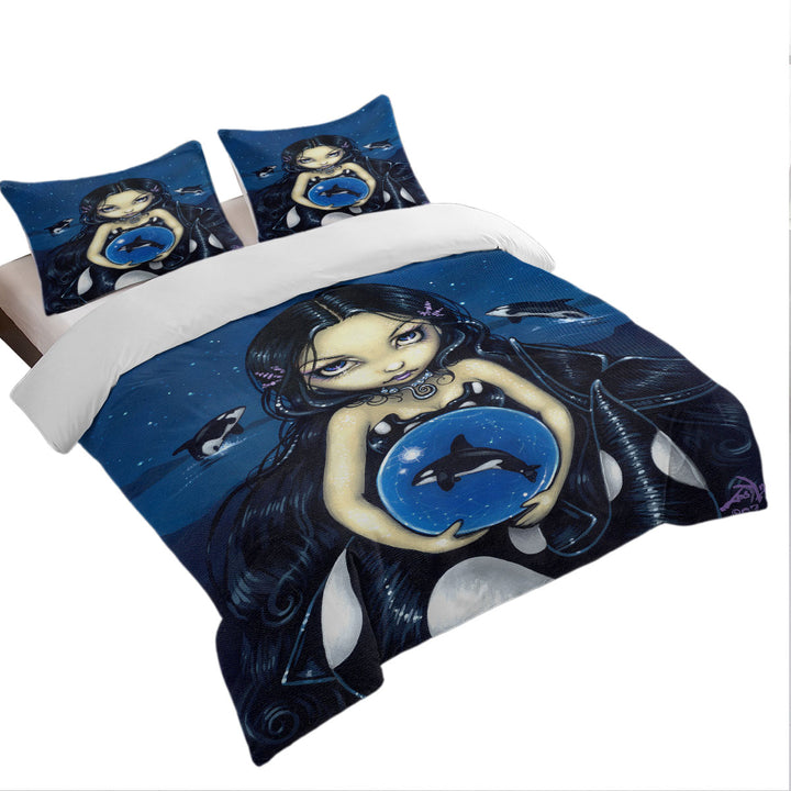 Orca Magic Killer Whale Tail Mermaid Coverlet