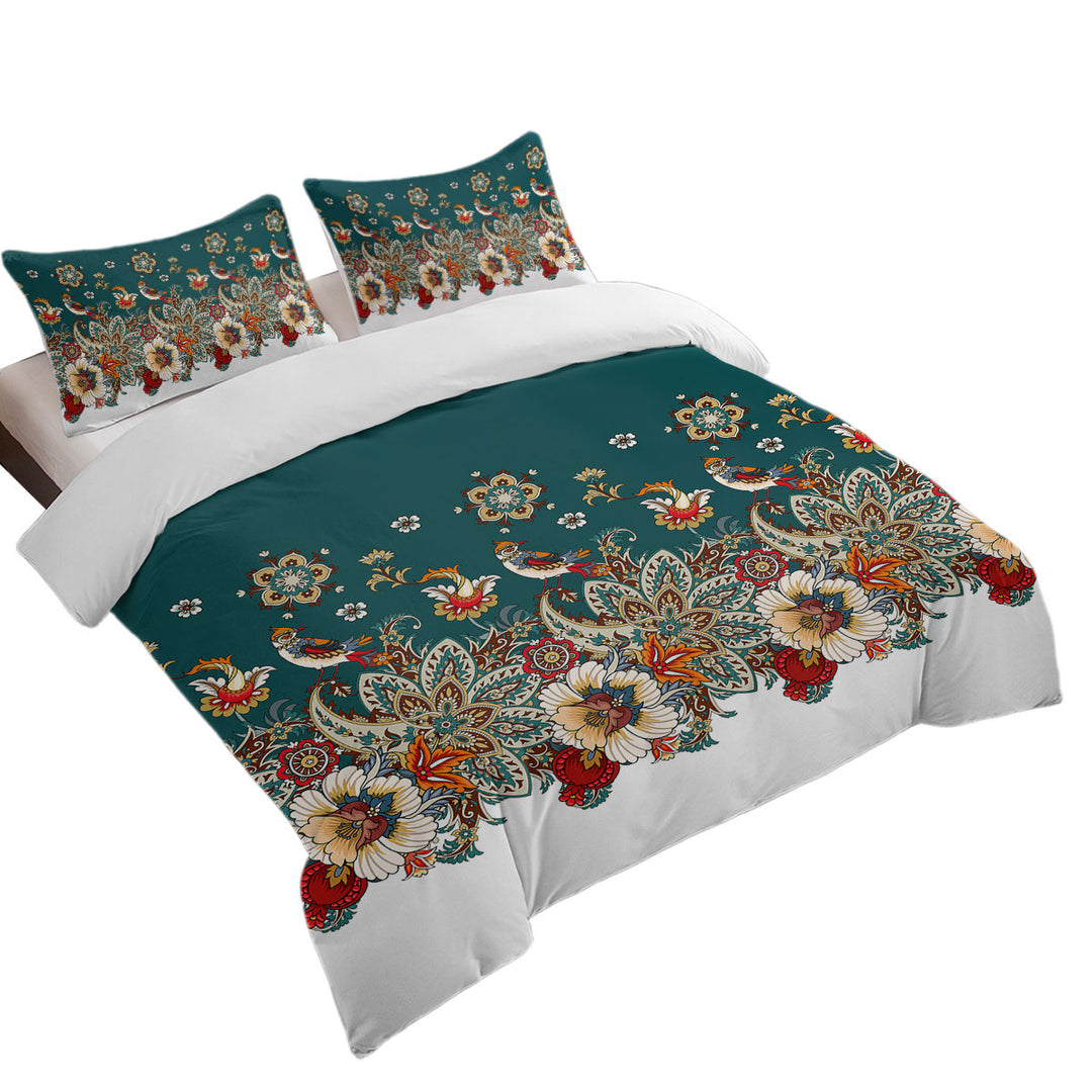 Oriental Art Birds Flowers and Floral Mandalas Bed Covers