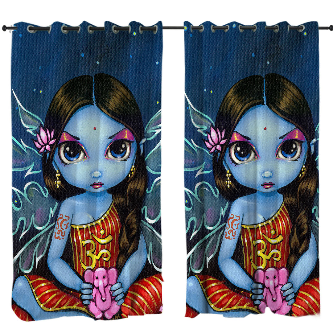 Oriental Fantasy Art Hindu Fairy Curtains