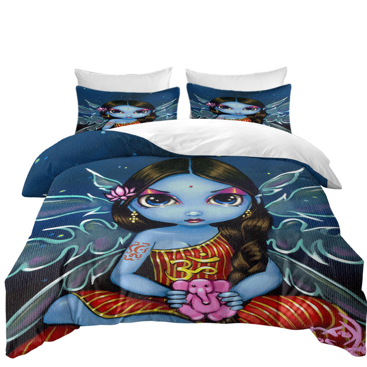 Oriental Fantasy Art Hindu Fairy King Duvet Cover set