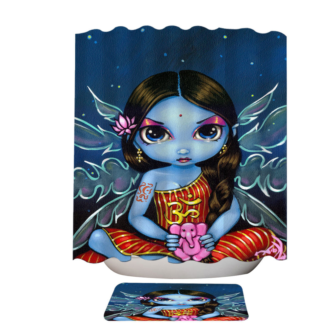 Oriental Fantasy Art Hindu Fairy Shower Curtains