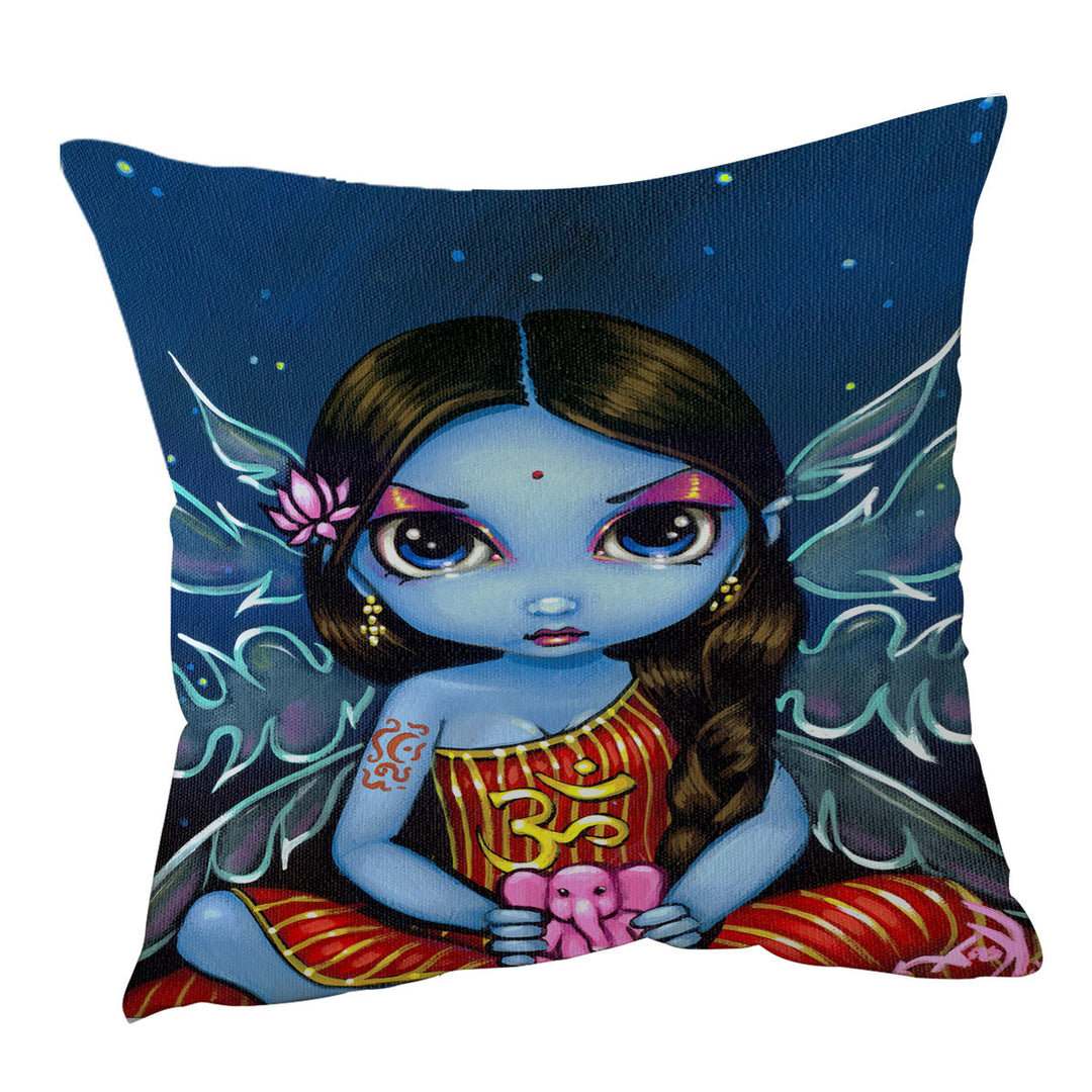 Oriental Fantasy Art Hindu Fairy Sofa Pillow