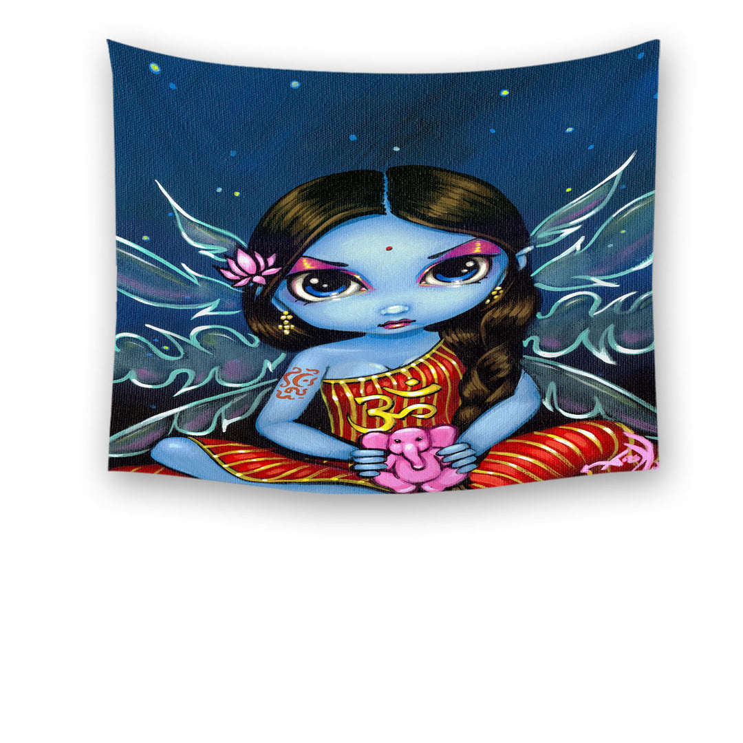 Oriental Fantasy Art Hindu Fairy Wall Decor Hanging Fabric