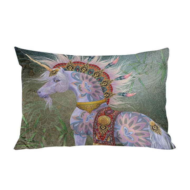 Oriental Native White Unicorn Pillowcase