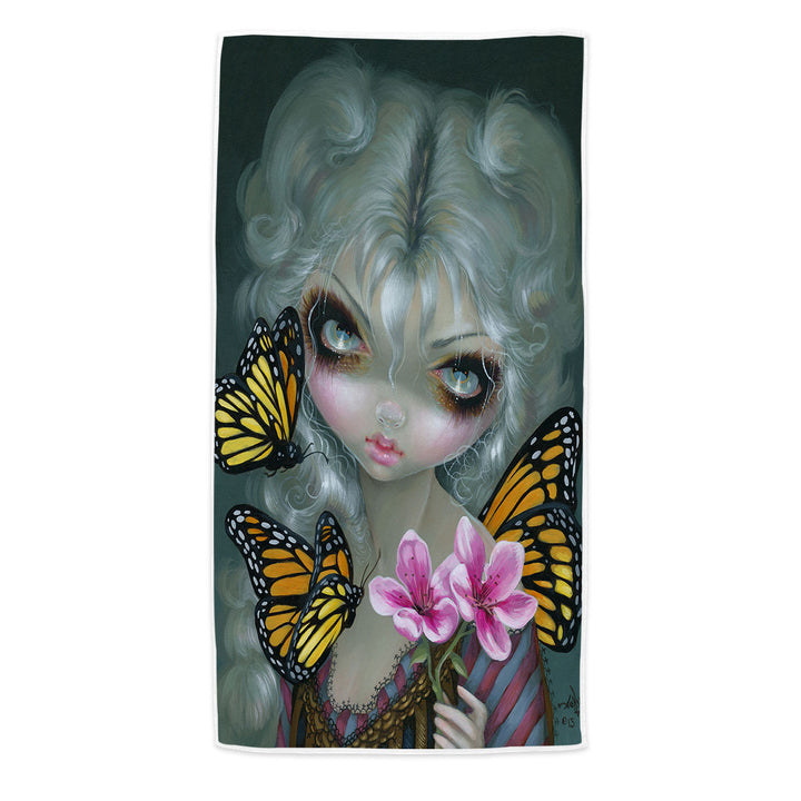 Painted Fairy Attracting Butterflies Beach Towel