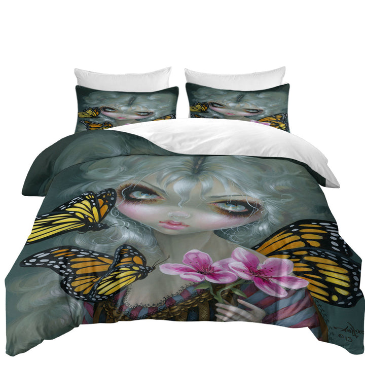 Painted Fairy Attracting Butterflies Bed Covers