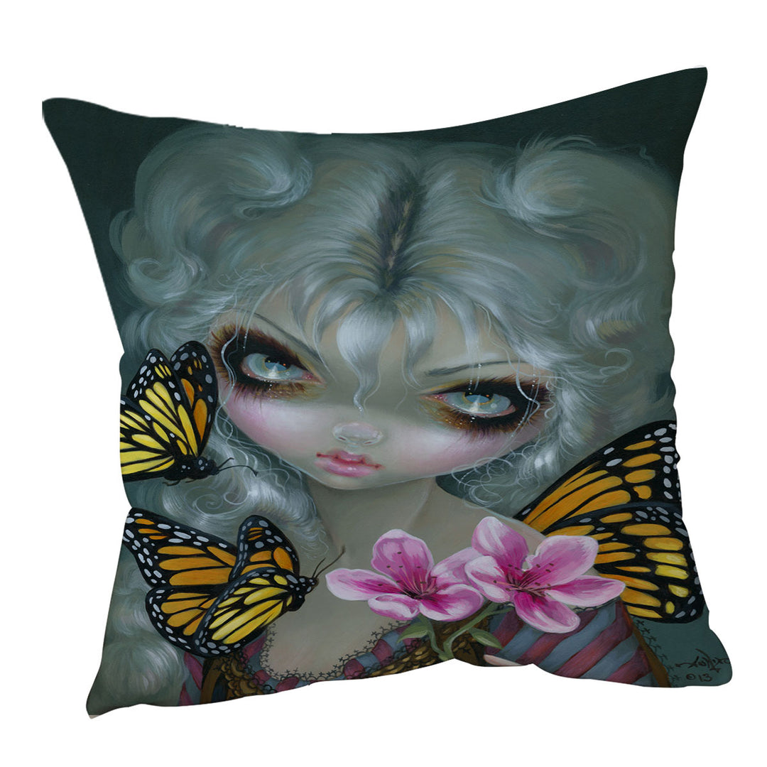 Painted Fairy Attracting Butterflies Cushion Cover