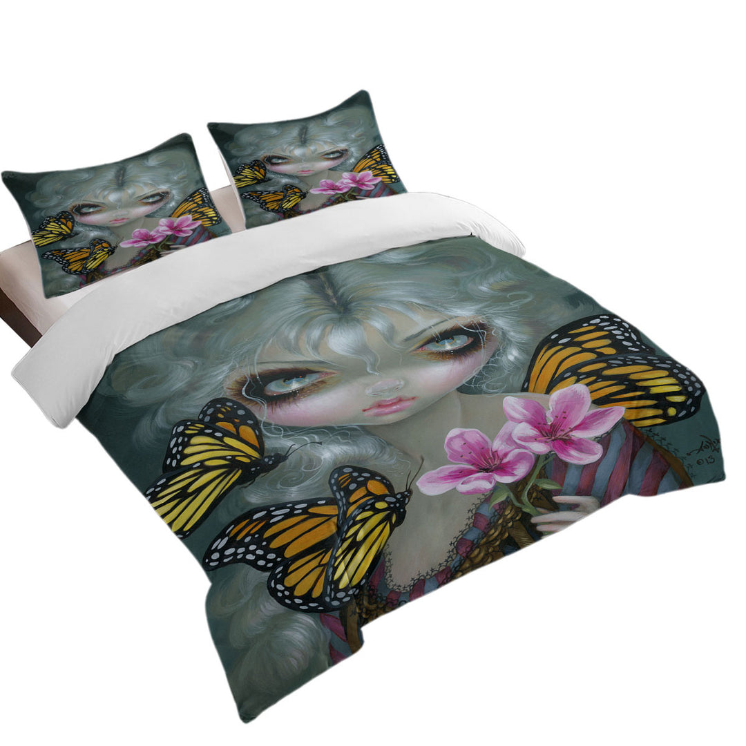 Painted Fairy Attracting Butterflies Duvet Covers