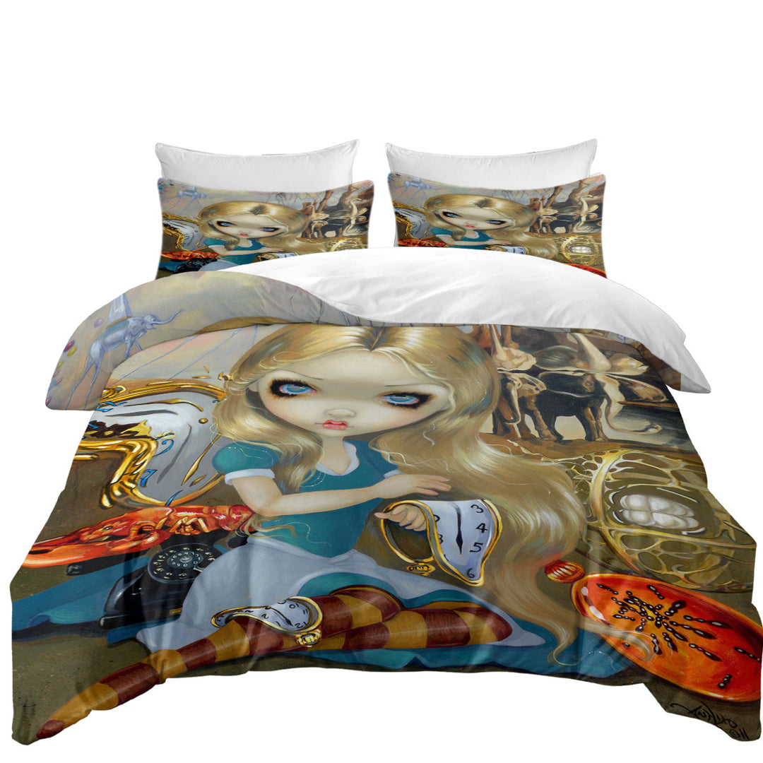 Painted Fantasy Alice in a Dali Dream Duvet Cover sale