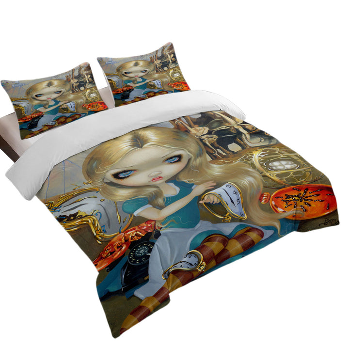 Painted Fantasy Alice in a Dali Dream Quilt Cover