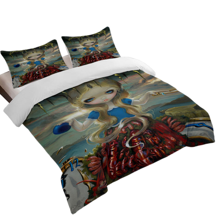 Painted Fantasy Alice in a Dali Dress Duvet Cover sale