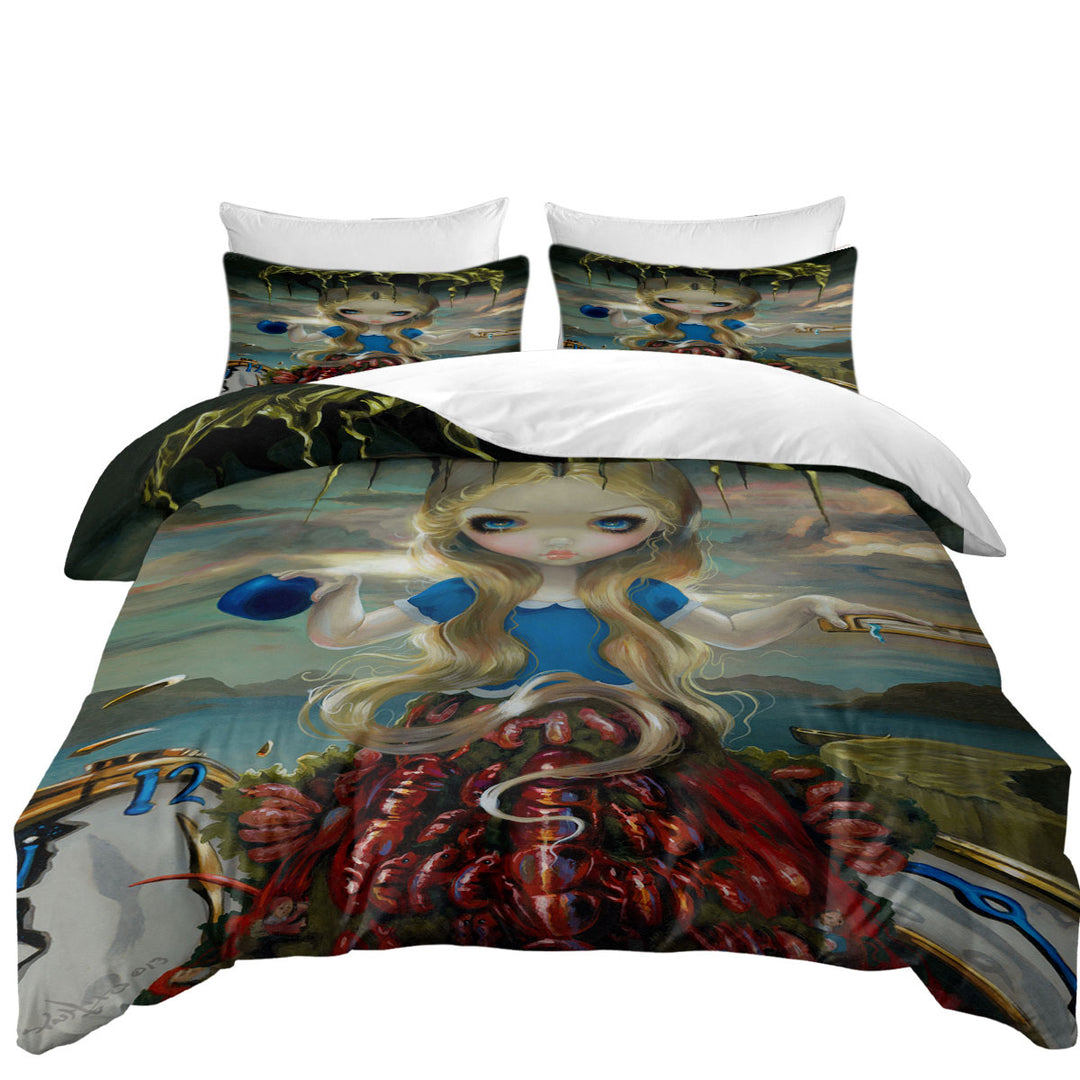 Painted Fantasy Alice in a Dali Dress Duvet Cover set