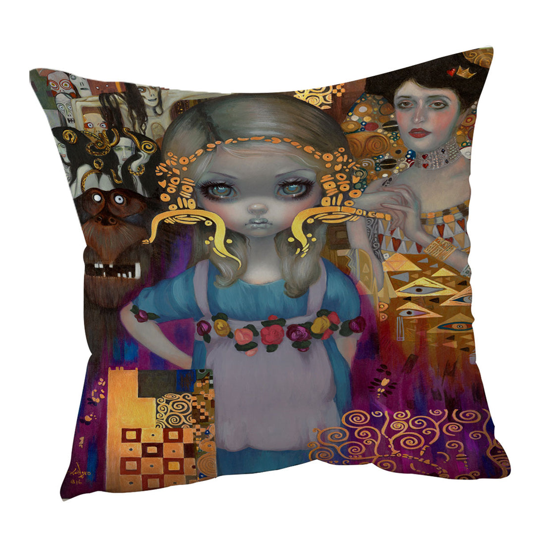 Painted Fantasy Art Alice in a Klimt Dream Cushion Covers