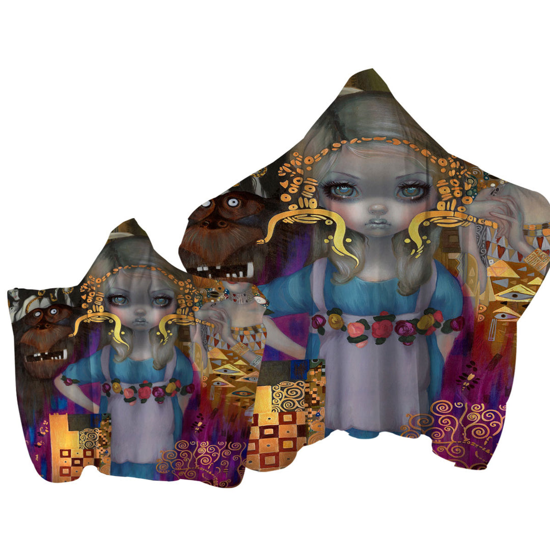 Painted Fantasy Art Alice in a Klimt Dream Towel Hoodie