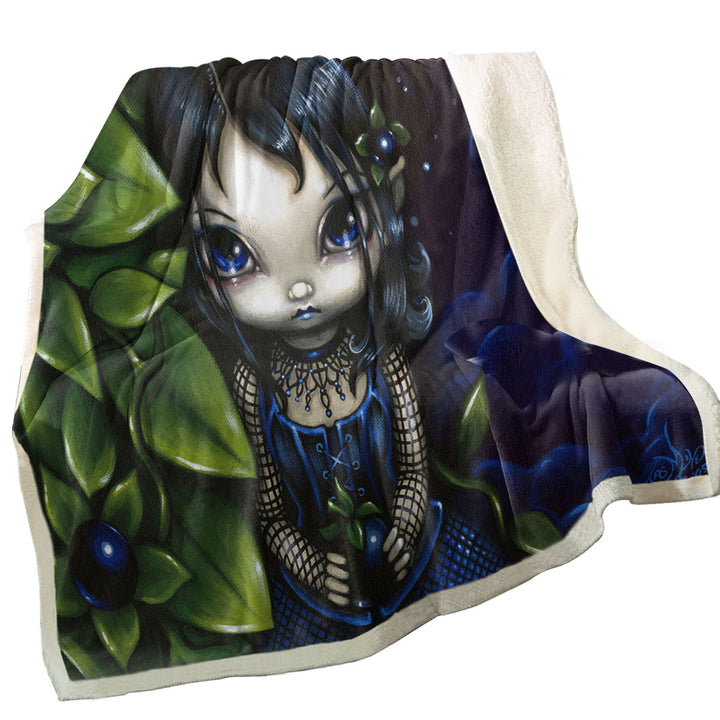 Painted Goth Girl Fleece Blankets