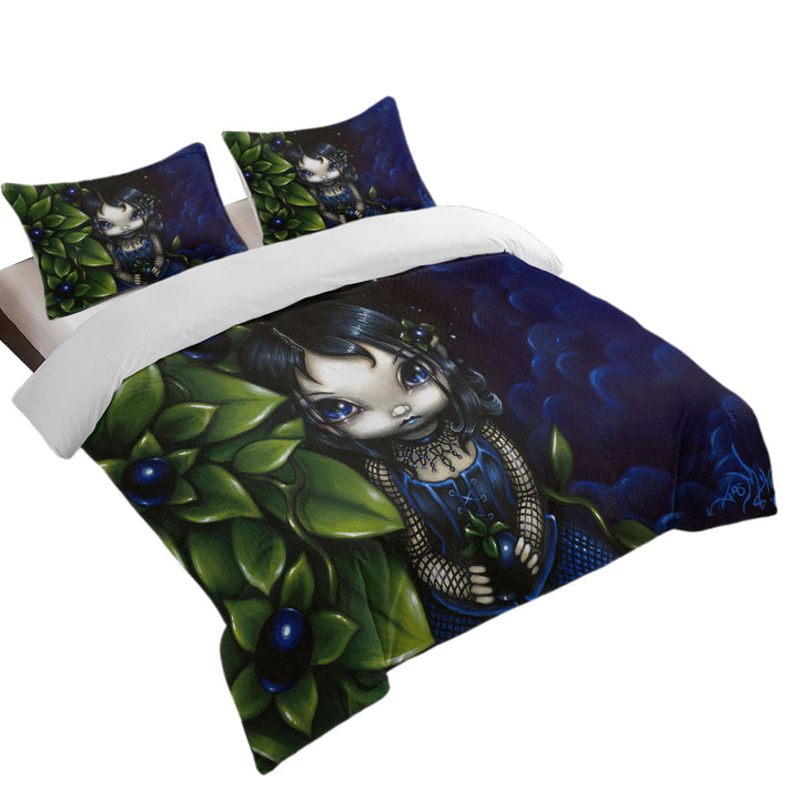 Painted Goth Girl Queen Size Duvet Cover