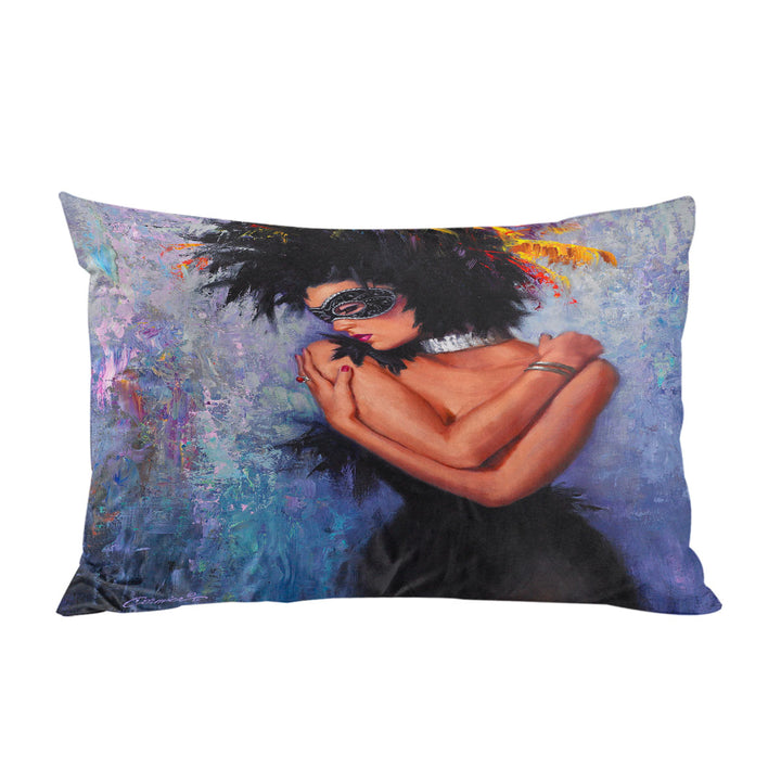 Painting of a Woman the Lady in Black Pillowcases