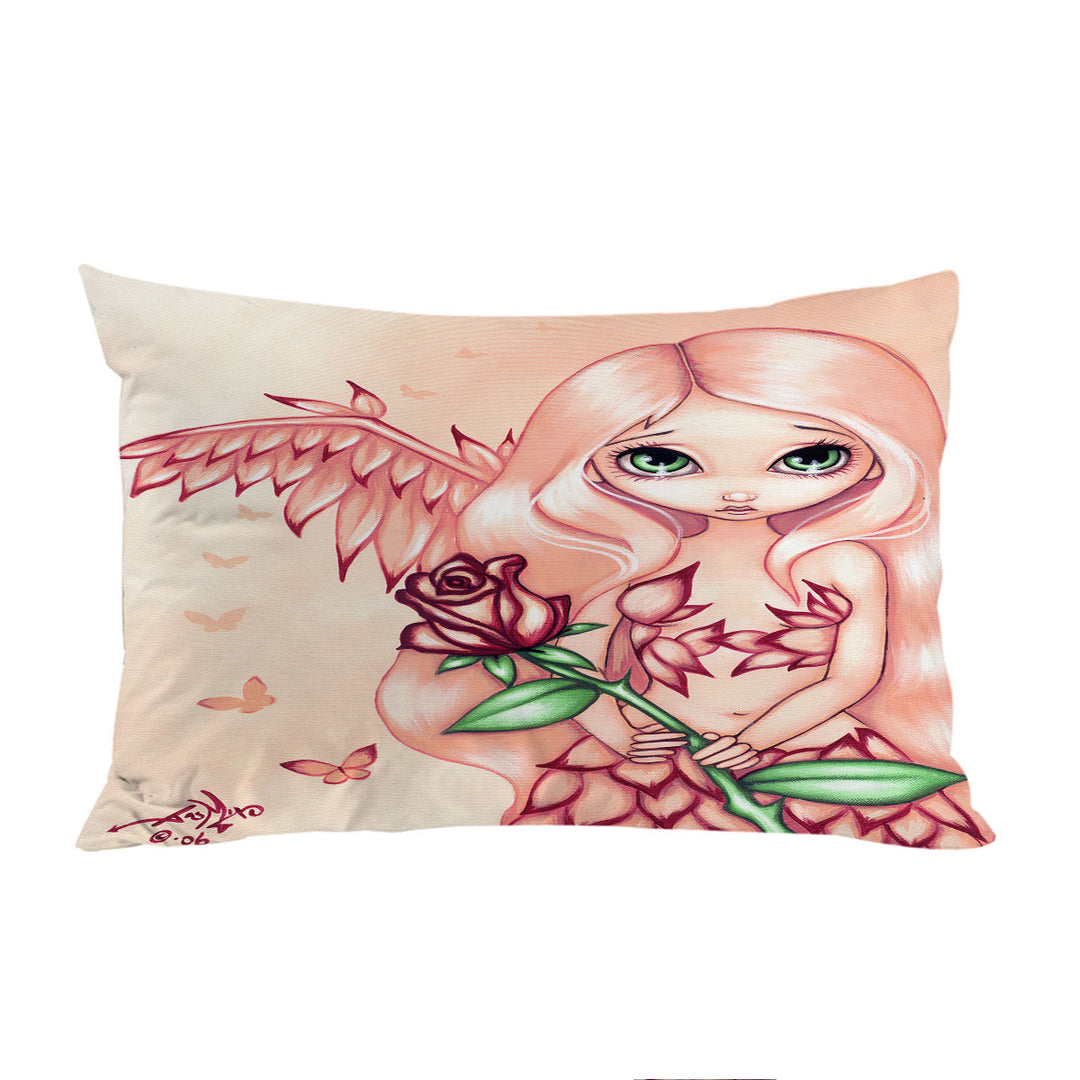 Pale Rose A Flower Fairy with Angel Wings Custom Pillow Cases