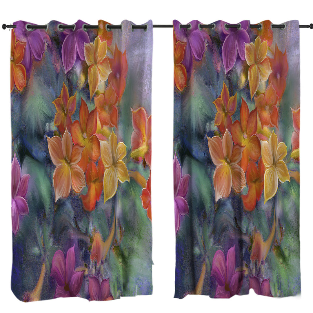 Pastel Art Blooms Flowers Curtains