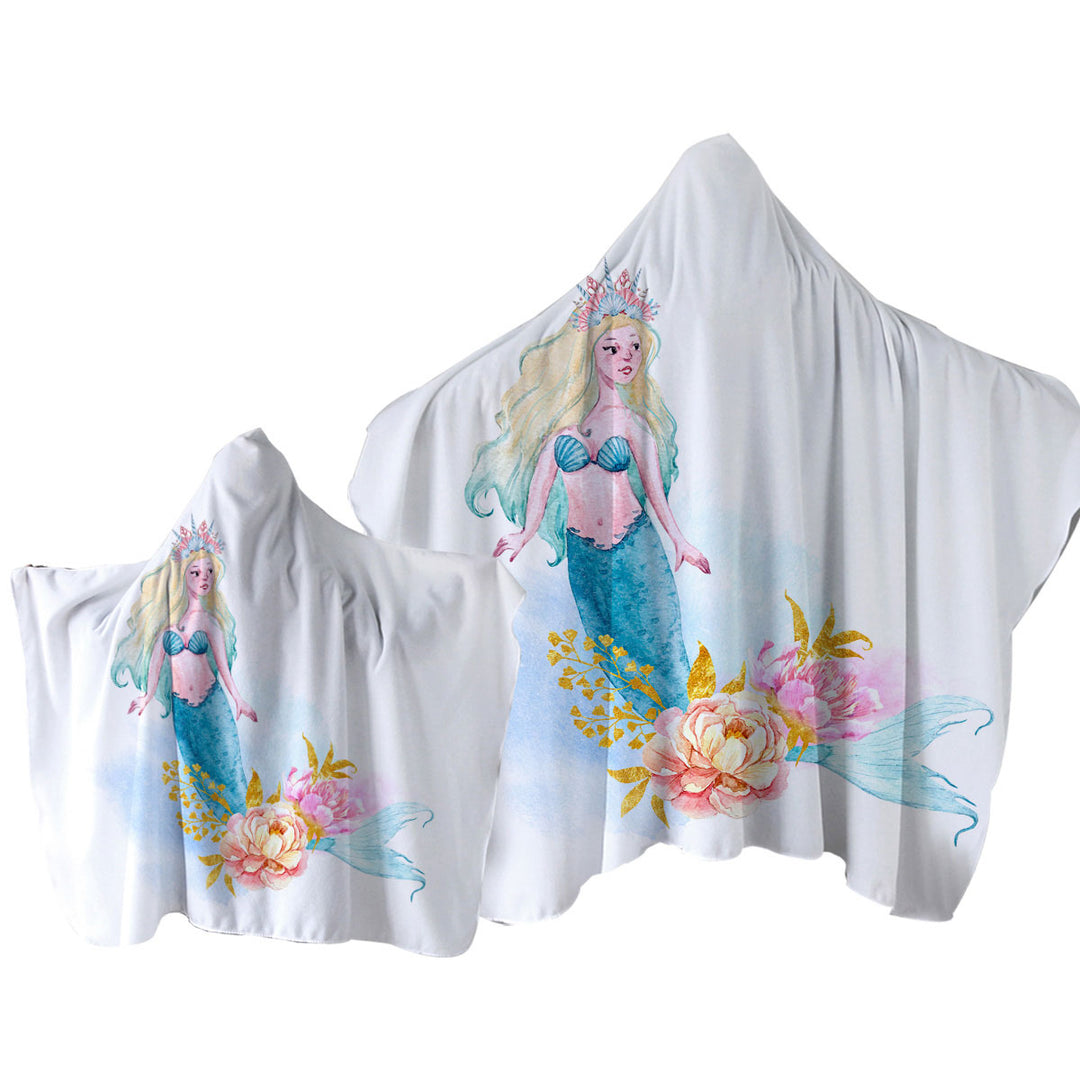 Pastel Color Mermaid Towel with Hood