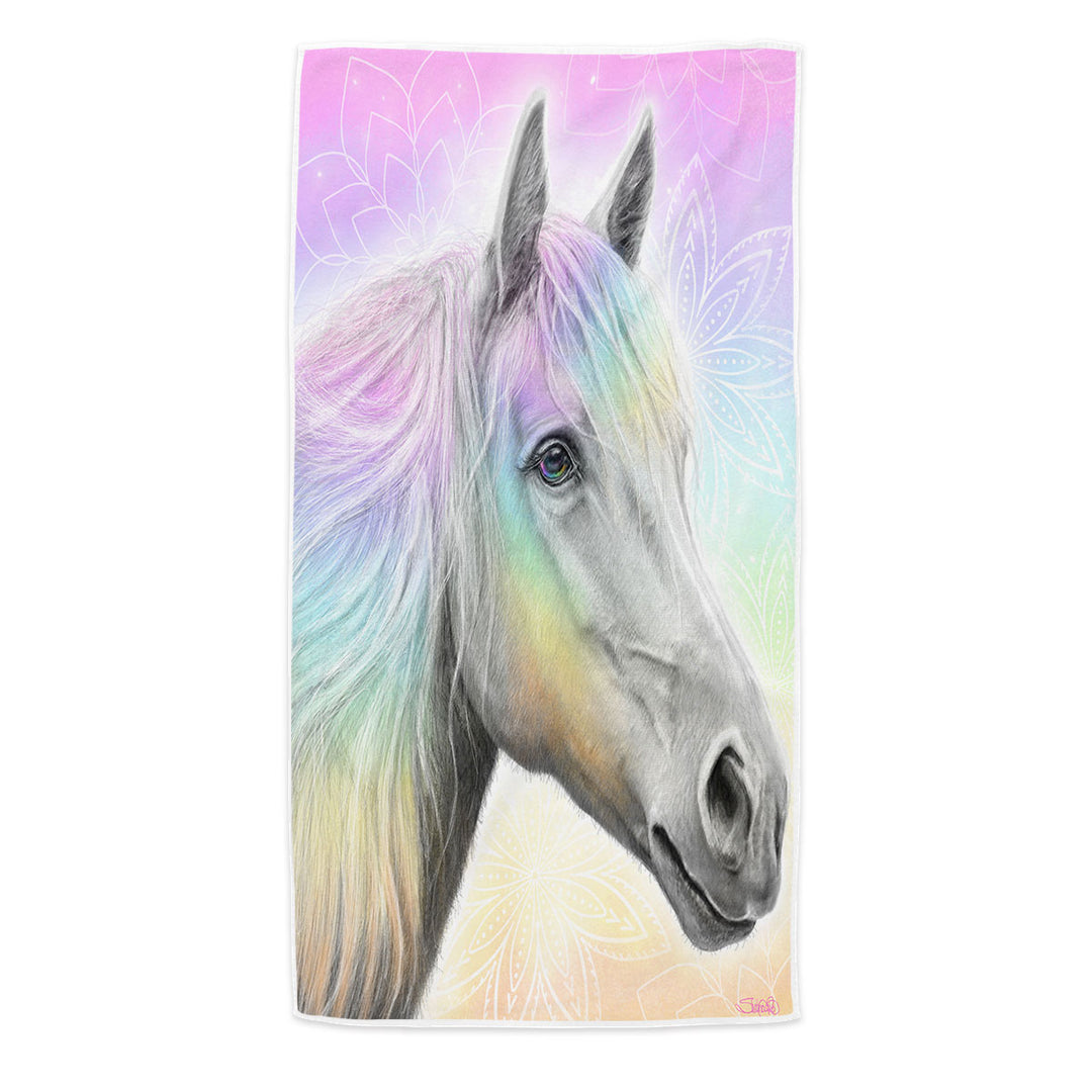 Pastel Dream Horse Microfibre Beach Towels