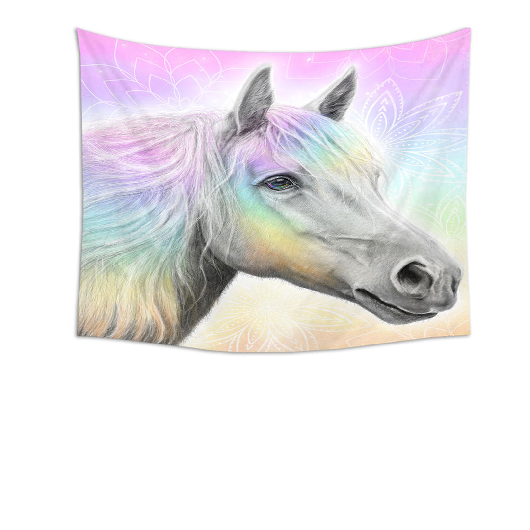 Pastel Dream Horse Tapestry Wall Decor