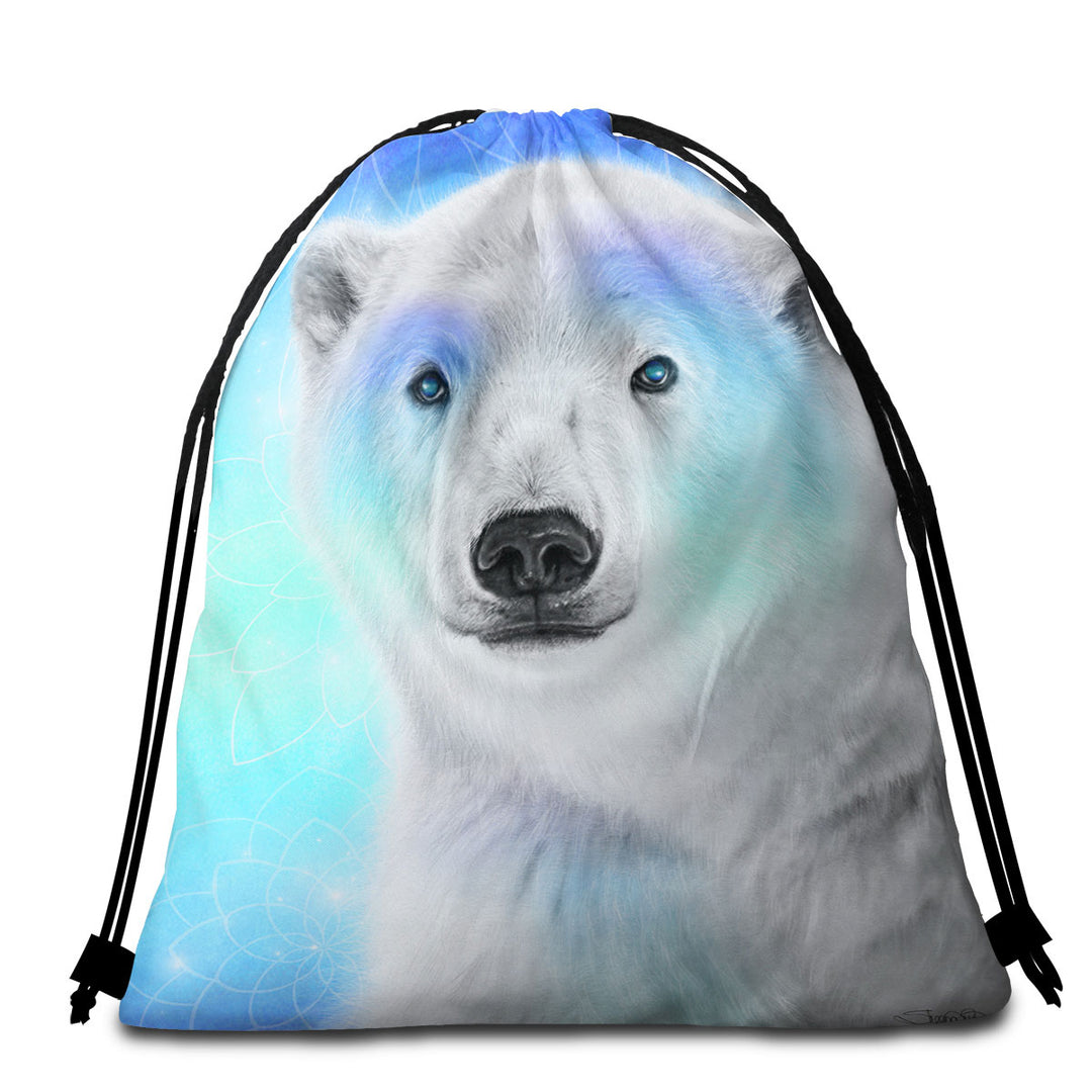 Pastel Dream Polar Bear Beach Towel Bags