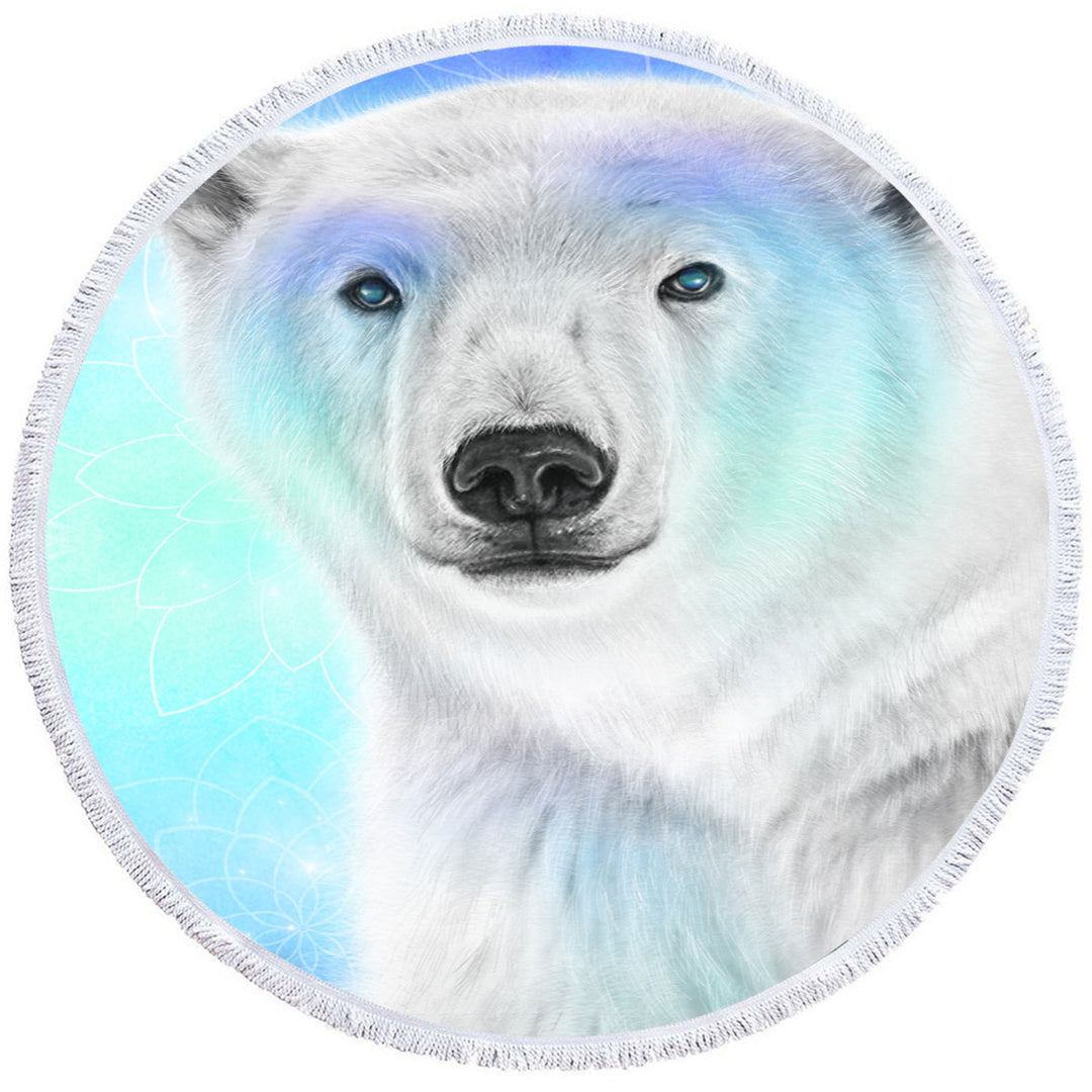 Pastel Dream Polar Bear Circle Beach Towel