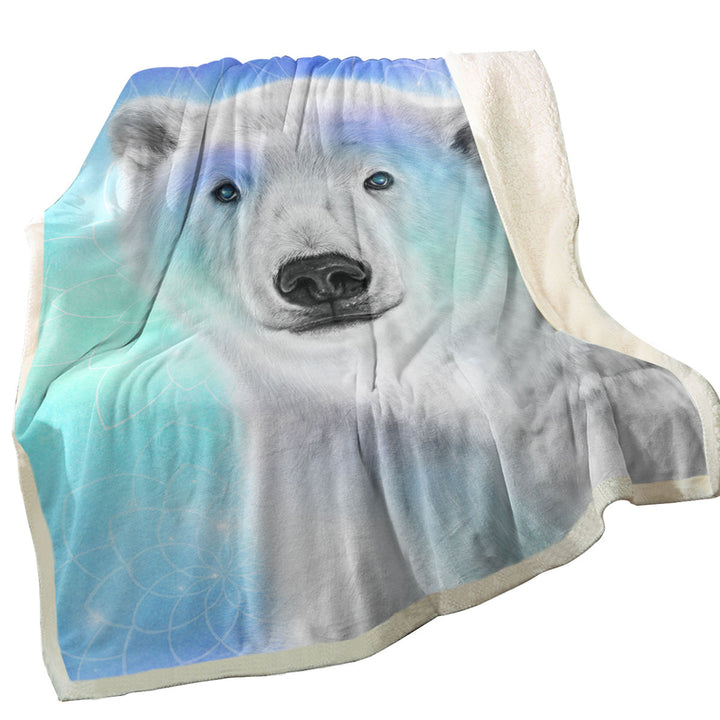 Pastel Dream Polar Bear Fleece Blanket