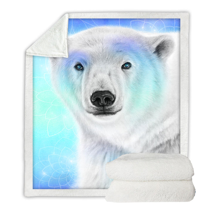 Pastel Dream Polar Bear Throw Blanket