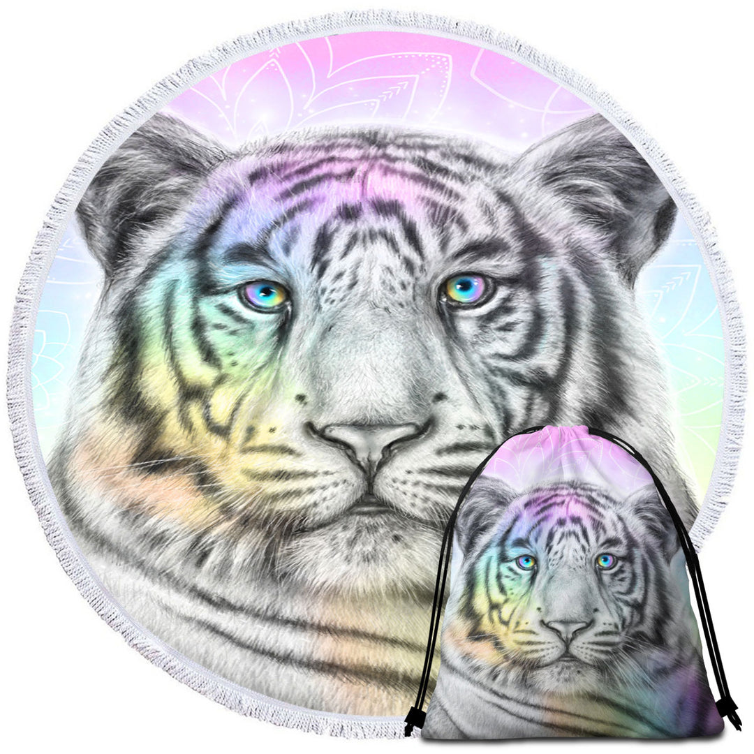 Pastel Dream Tiger Microfiber Beach Towel