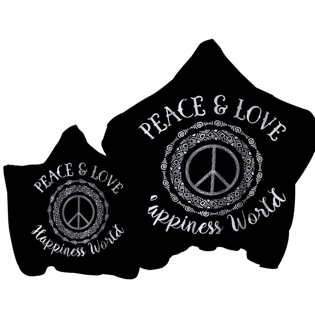 Peace and Love Positive Hooded Beach Towel