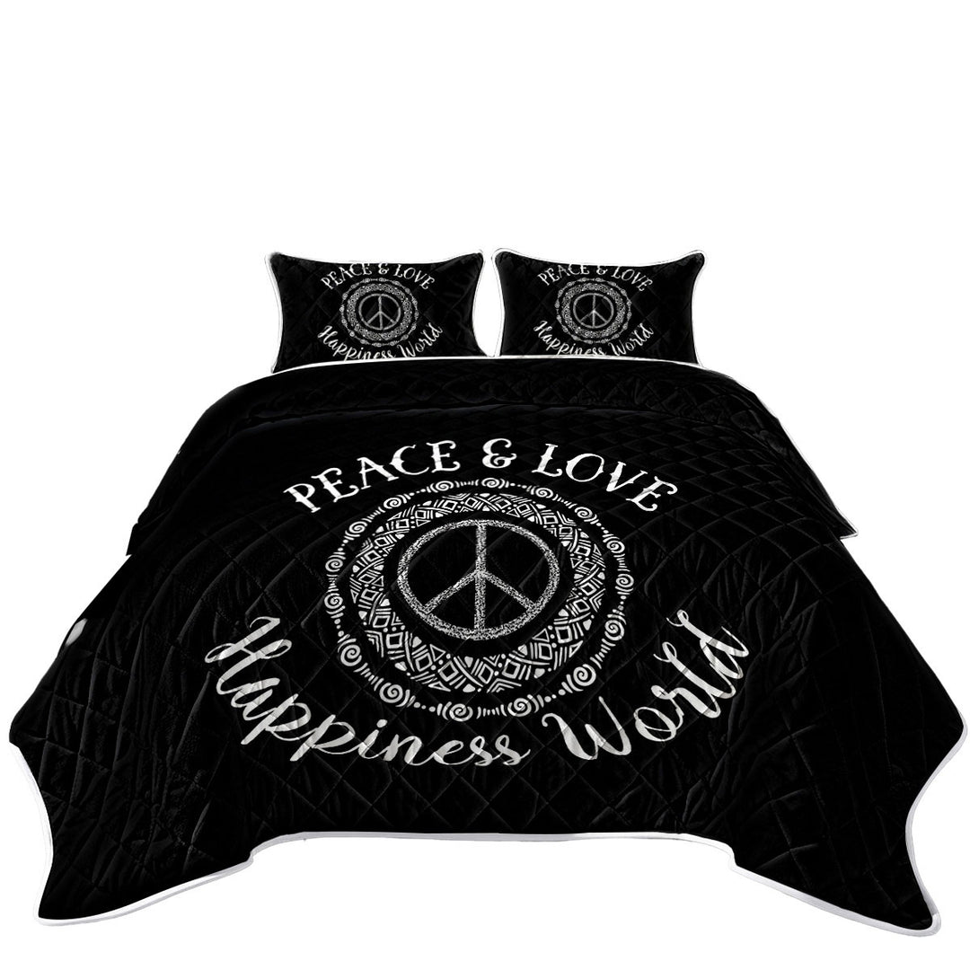 Peace and Love Positive King Size Quilt Sets