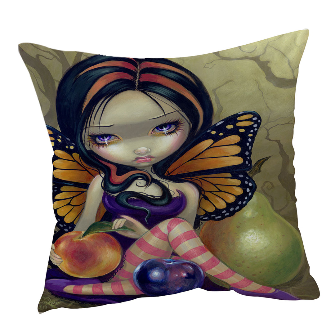 Peach Plum Pear and the Cute Butterfly Fairy Cushion Cover