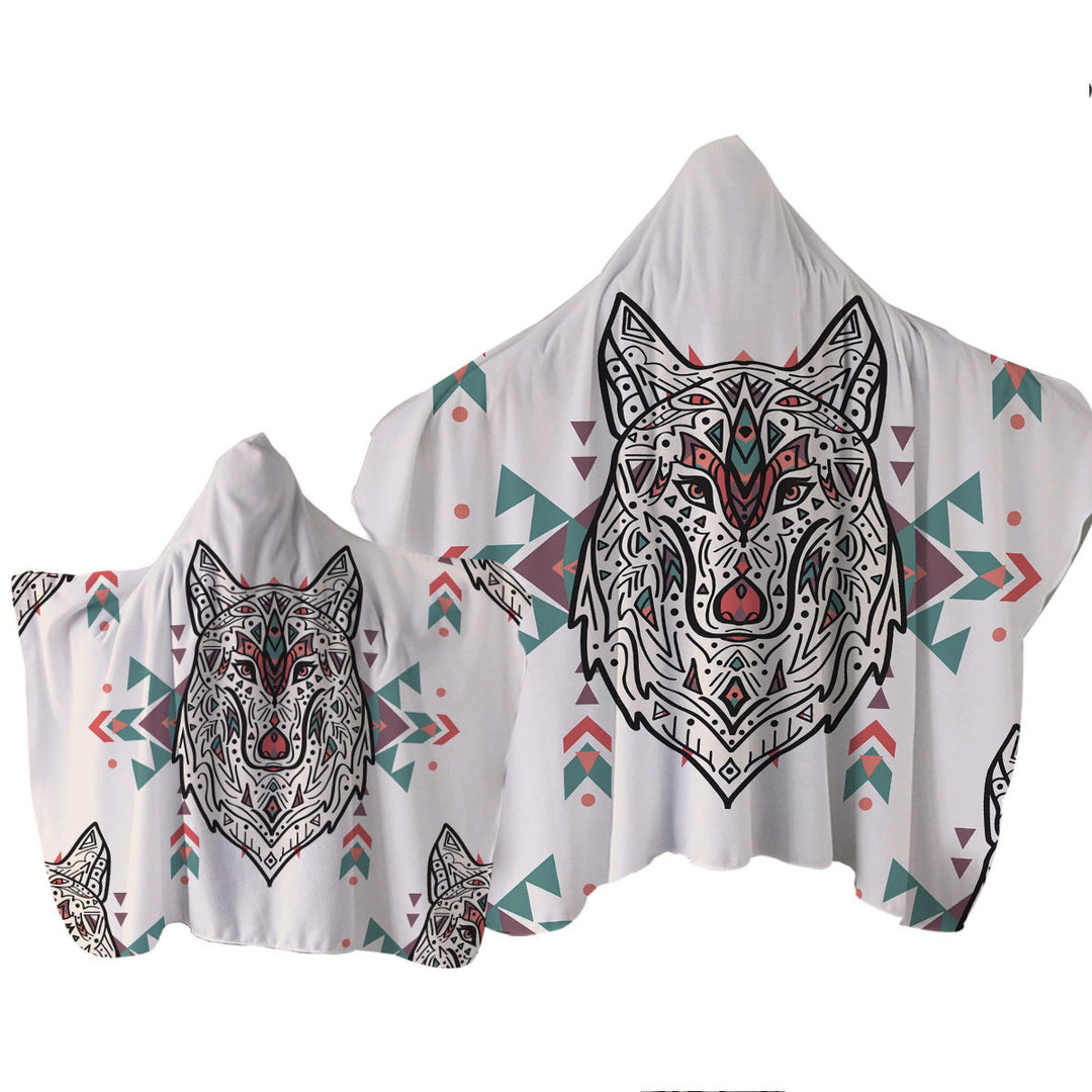 Persian Wolf Hooded Beach Towel