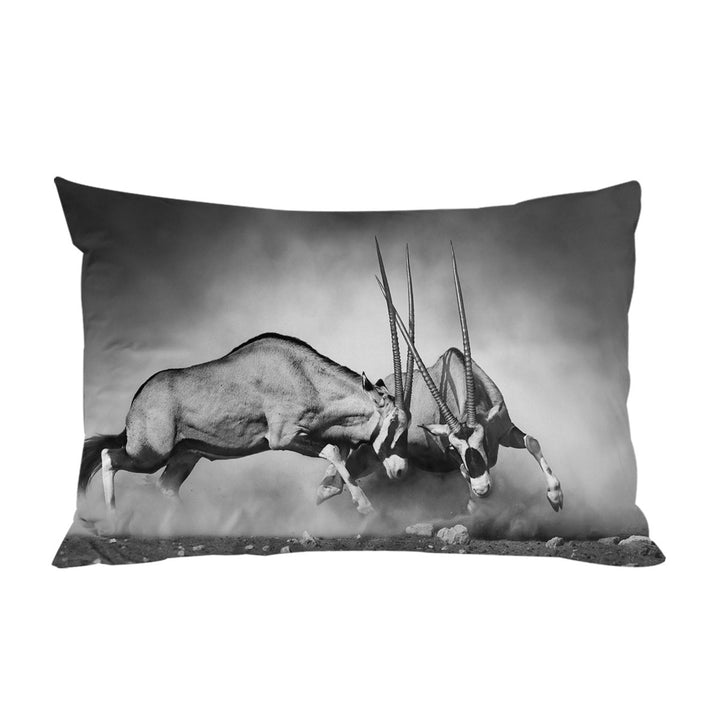 Pillow Case Covers with Black and White Wild Antelopes