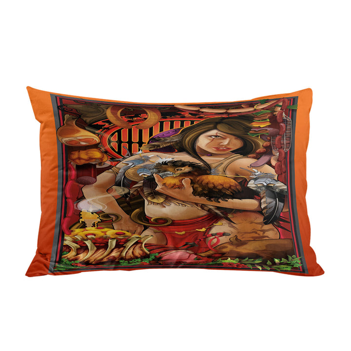 Pillow Case Covers with Cool Art Fine Girl the Goddess of Meat