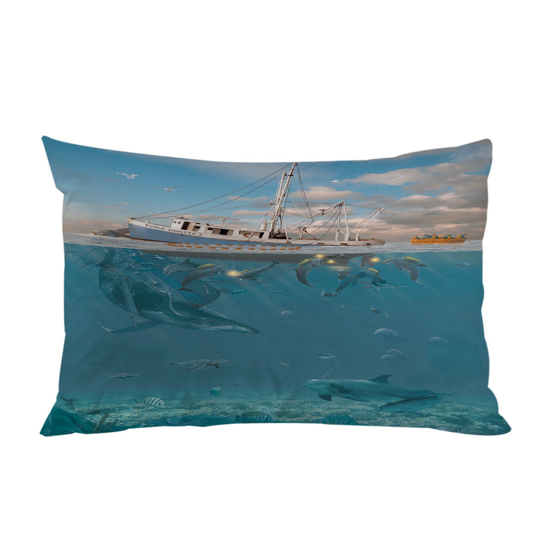 Pillow Case Covers with Cool Fiction Ocean Art Rage of the Dolphin