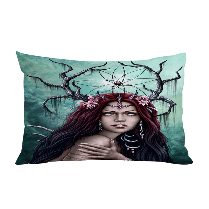 Pillow Case Covers with Gothic Art Scary Devil Woman the Dreamcatcher