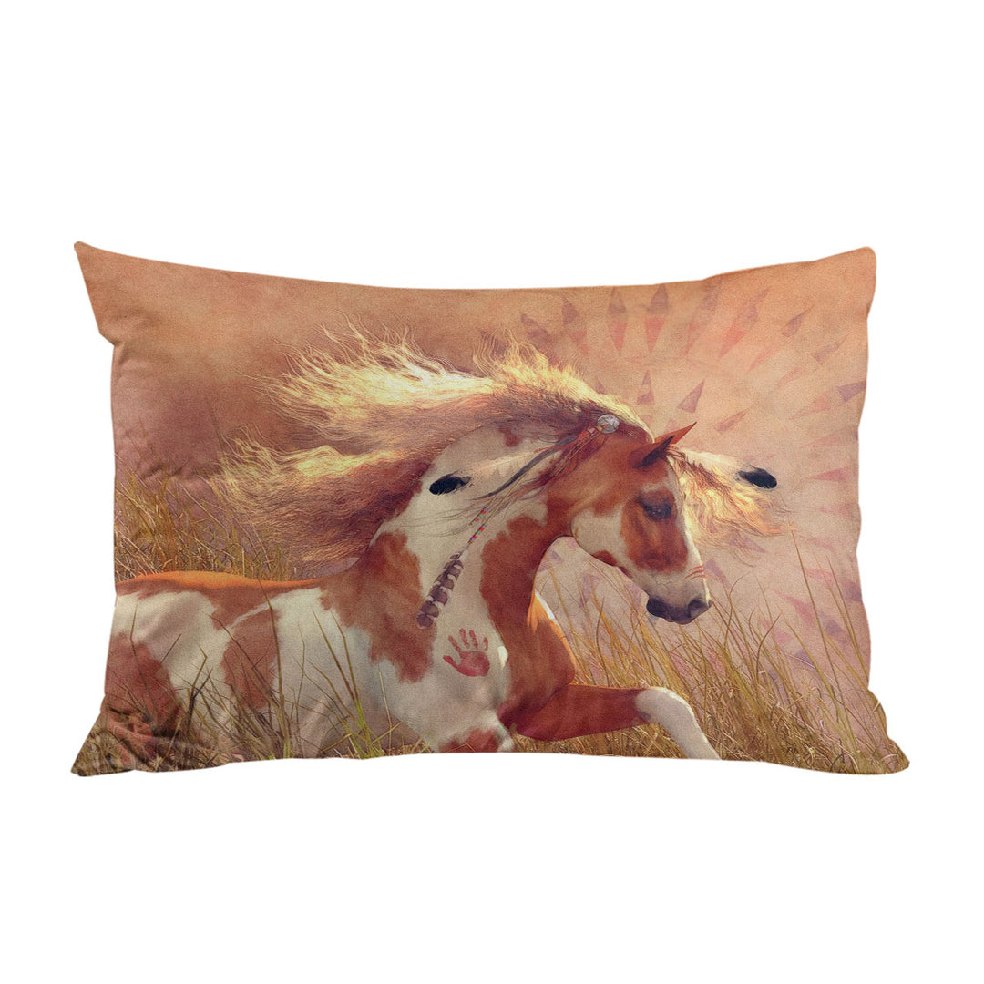 Pillow Case Covers with Sun Dancer the Native American Horse