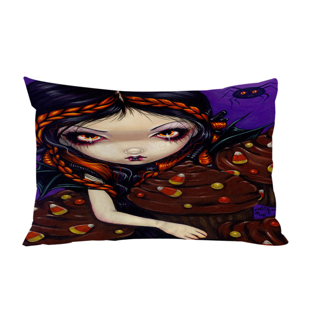 Pillow Cases with Bat Winged Fairy with Halloween Cupcakes