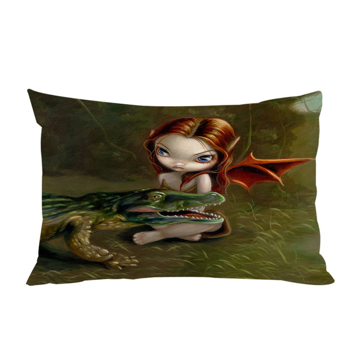 Pillow Cases with Befriending an Alligator Swamp Fairy