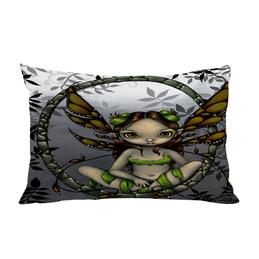 Pillow Cases with Big Eyed Hazel Fairy in the Forest